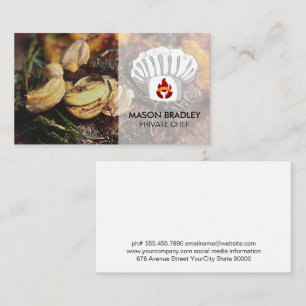 Chef Hat Steak Mushrooms Business Card