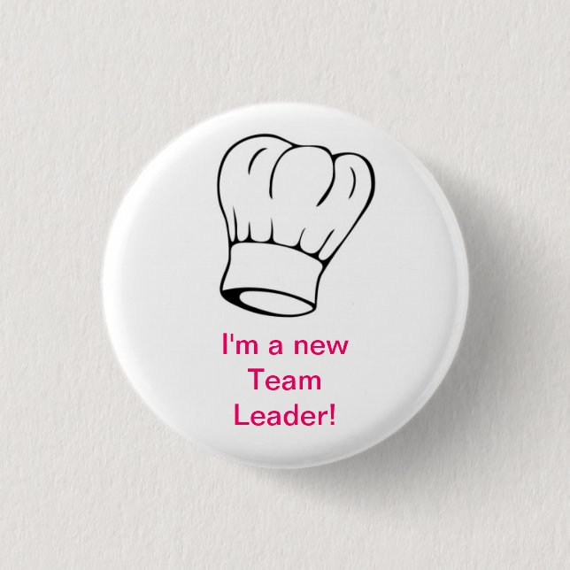 Chef Hat - Team Leader 3 Cm Round Badge (Front)
