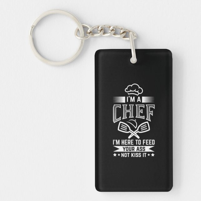 Chef Here Feed Not Kiss Cooking Lover Funny Gift Key Ring (Front)