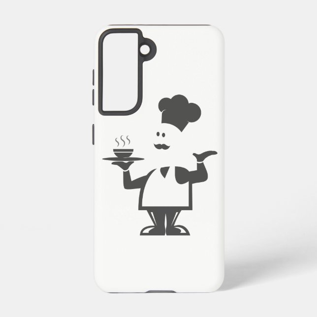 Chef holding a bowl of soup samsung galaxy s21 case (Back)