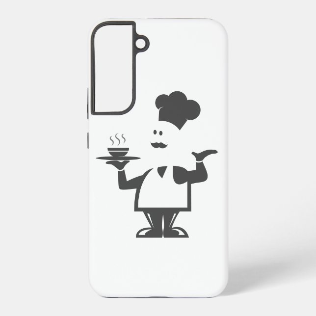 Chef holding a bowl of soup samsung galaxy s22+ case (Back)