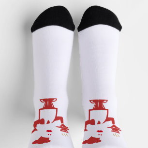 Chef holding a bowl of soup socks