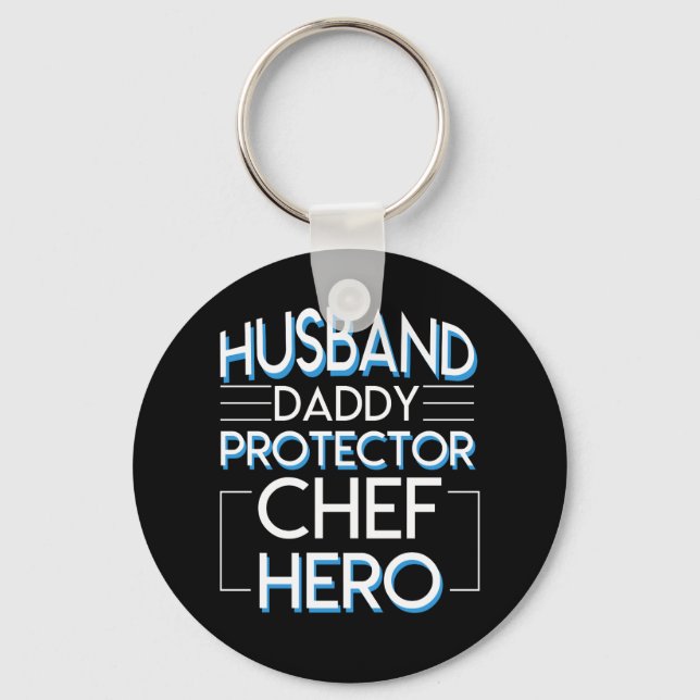 Chef Husband Daddy Protector Chef Her Key Ring (Front)