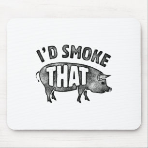 Chef Id Smoke That Pig Pork Bbq Barbecue Men Women Mouse Pad