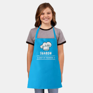 Chef in Training Chef Hat Logo For Kids Light Blue Apron