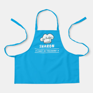 Chef in Training Chef Hat Logo For Kids Light Blue Apron