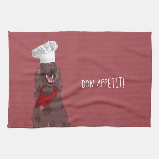 Chef Irish Red Setter Dog for Dog Lovers Tea Towel (Horizontal)