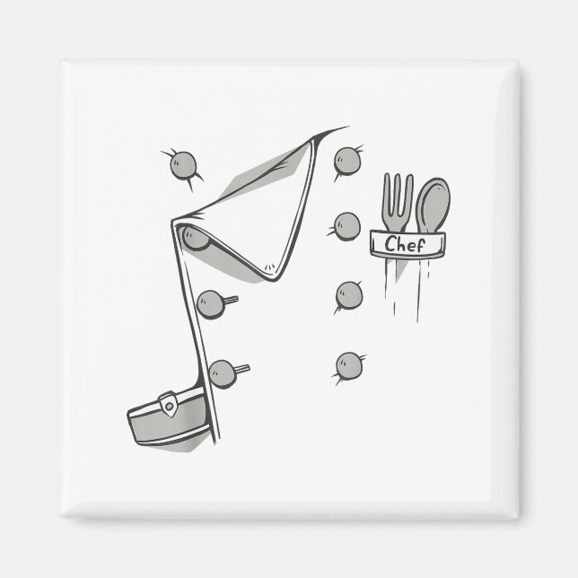 Chef Jacket Chef Costume Cook Cooking Funny Chef G Magnet (Front)