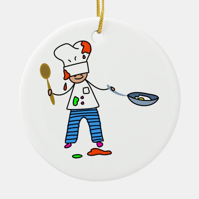 Chef Kid Ceramic Tree Decoration (Front)