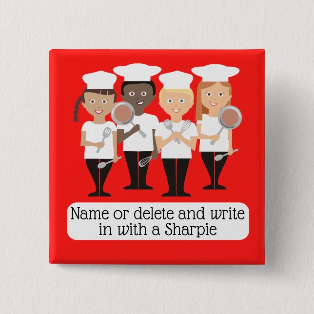 Chef kids cooking class universal name badge (Front)