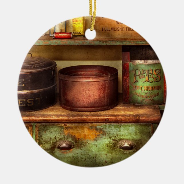 Chef - Kitchen - Food - The cake chest Ceramic Tree Decoration (Front)