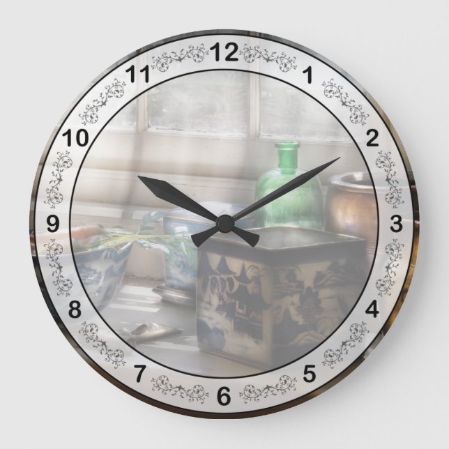 Chef - Kitchen - In a kitchen window Large Clock (Front)