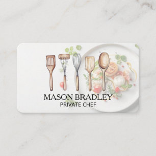 Chef Kitchen Tools Plated Food Business Card