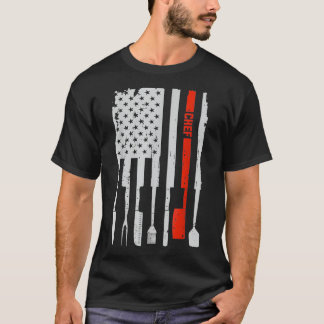 Chef Knife Cook Culinary 4th of July American half T-Shirt