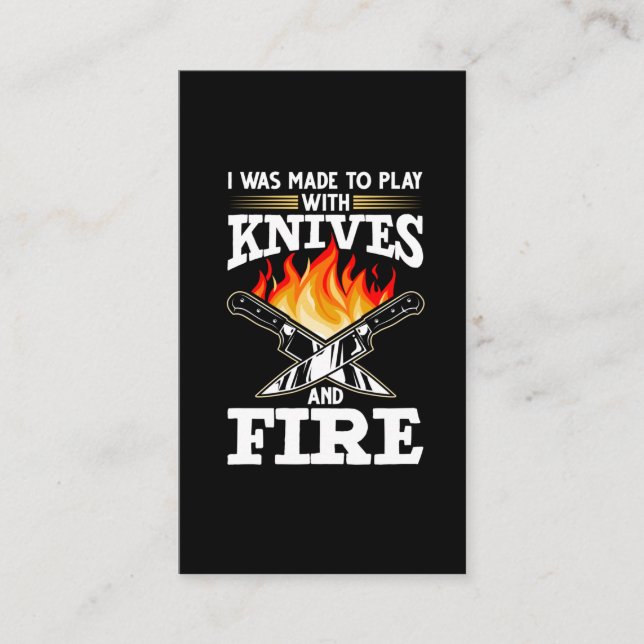 Chef Knife Cooking Saying Food Lover Business Card (Front)