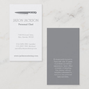 Chef knife graphic catering business cards