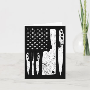 Chef Knife Patriotic Easter Us Flag  Card