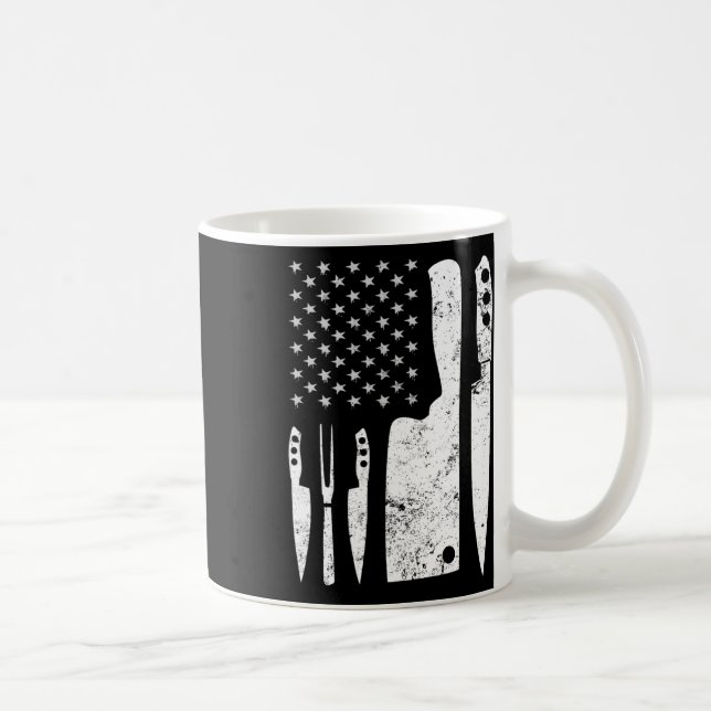 Chef Knife Patriotic Easter Us Flag  Coffee Mug (Right)