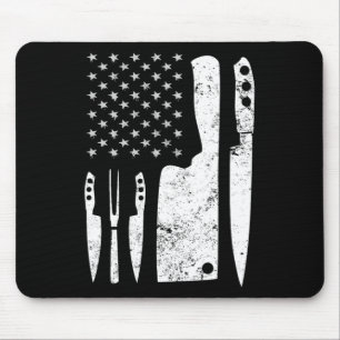 Chef Knife Patriotic Easter Us Flag  Mouse Pad