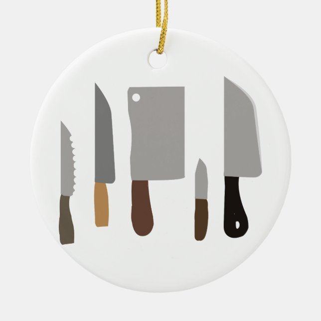 Chef Knives Ceramic Ornament (Front)