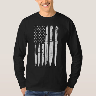 Chef Knives Cooking Utensil Cook Cooking Us Flag J T-Shirt