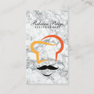 Chef Logo Marble Culinary Business Card