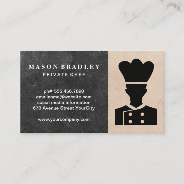Chef Logo | Restaurant Owner Business Card (Front)
