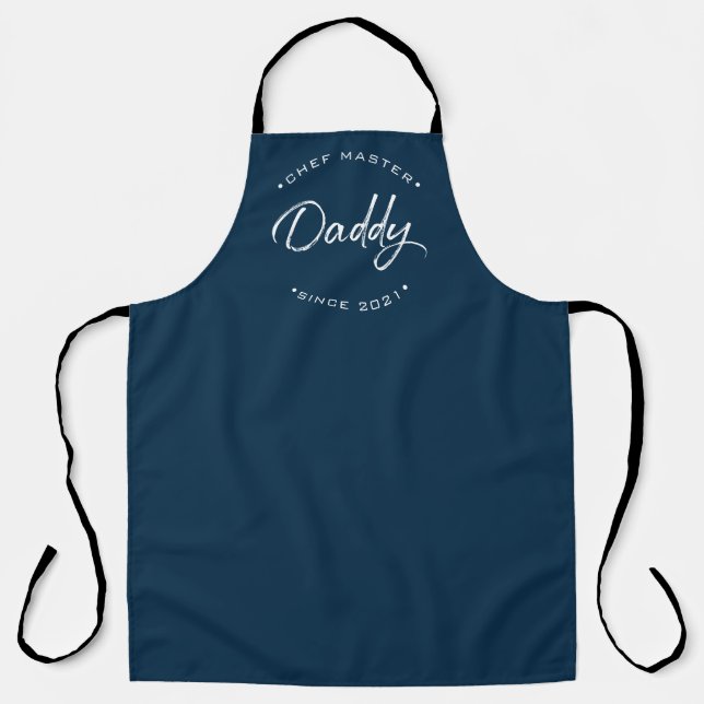 Chef Master Daddy Personalised Year Modern Apron (Front)