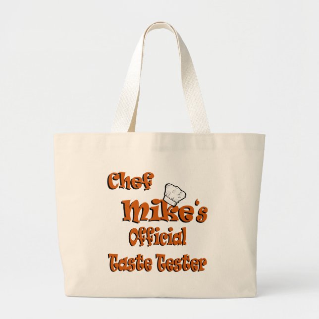 Chef Mike's taste tester Large Tote Bag (Front)