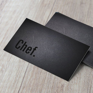 Chef Minimalist Black Typography Business Card