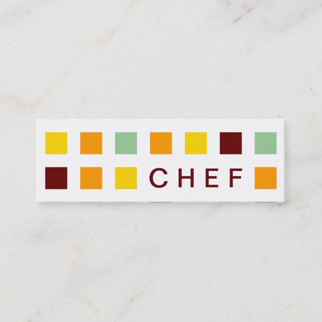 CHEF (mod squares) Mini Business Card (Front)