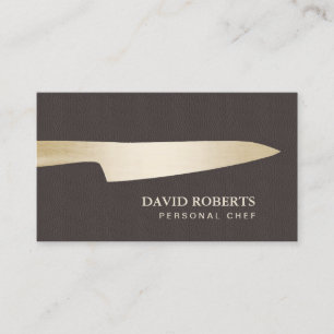Chef Modern Gold Knife Professional Business Card