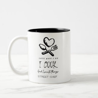 Chef Name I Cook & Saute Things Two-Tone Coffee Mug