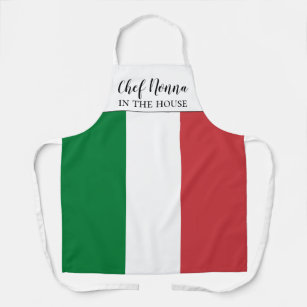 Chef Nonna Italy Flag All-Over Print Apron