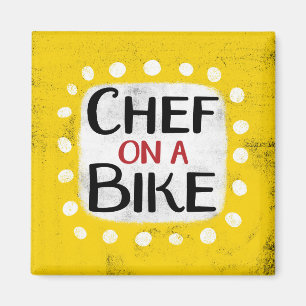 Chef On A Bike Refrigerator Magnet