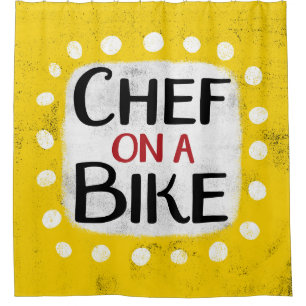 Chef On A Bike Shower Curtain