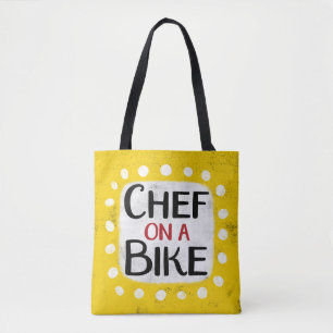 Chef On A Bike Tote Bag