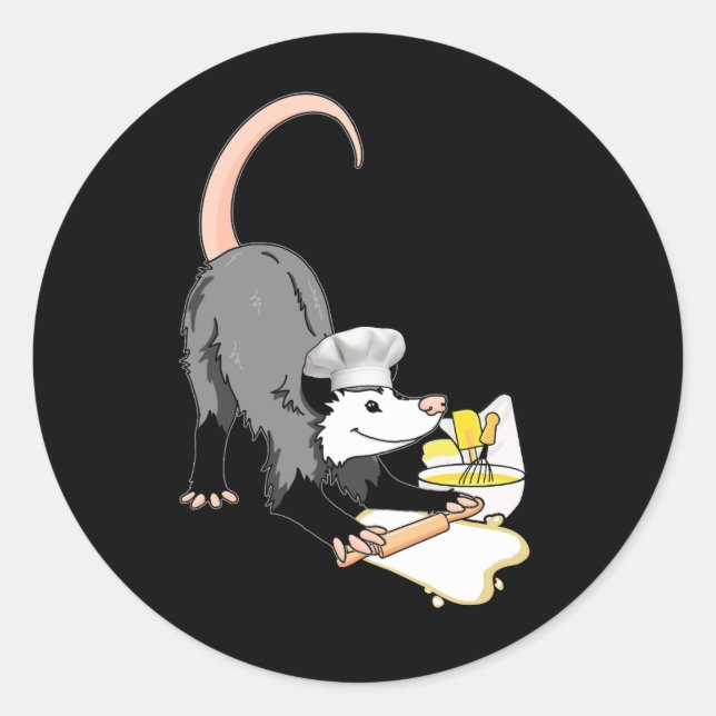 Chef Opossum Possum In A Chefs Hat Master Cooking  Classic Round Sticker (Front)