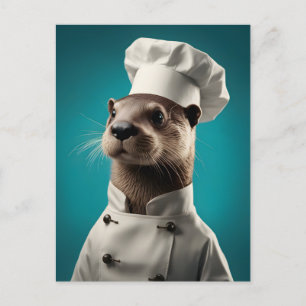 Chef Otter Holiday Postcard