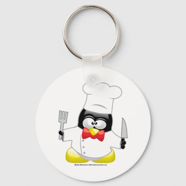 Chef Penguin Key Ring (Front)