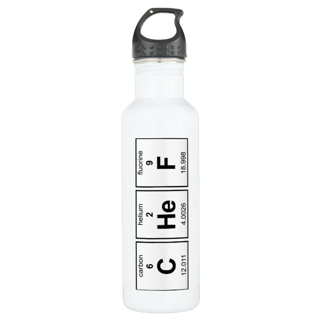 CHeF Periodic Table 710 Ml Water Bottle (Front)