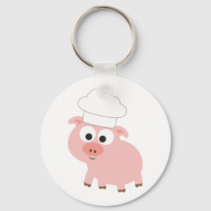 Chef Pig Key Ring