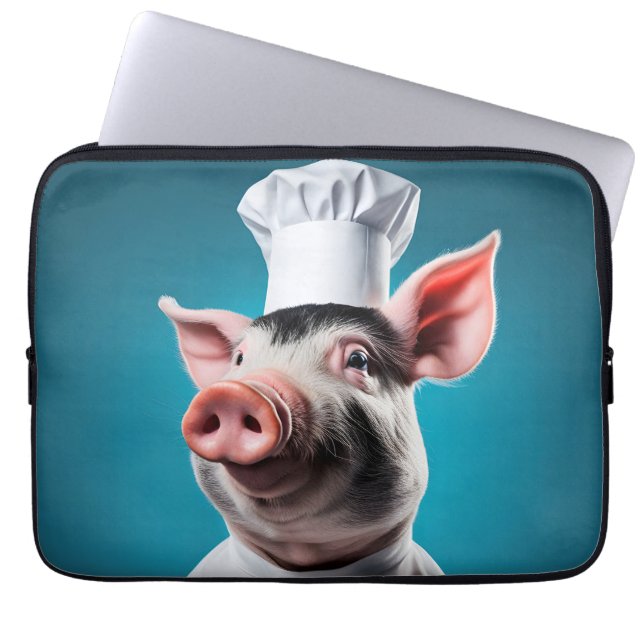 Chef Pig Laptop Sleeve (Front)