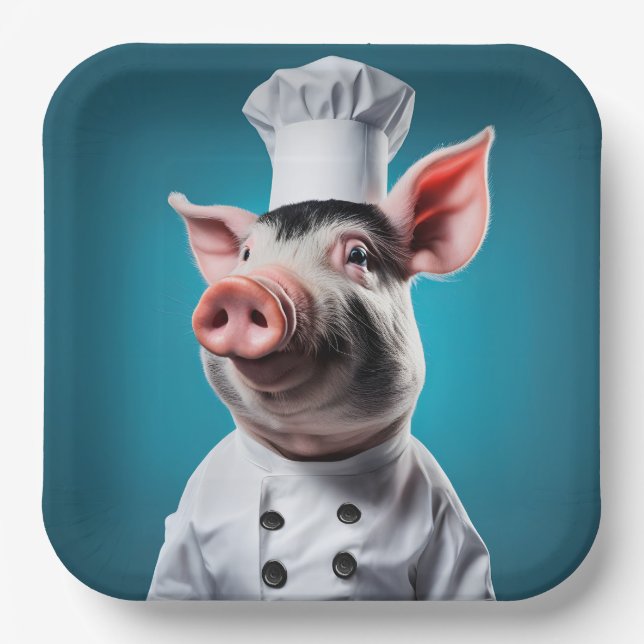 Chef Pig Paper Plate (Front)