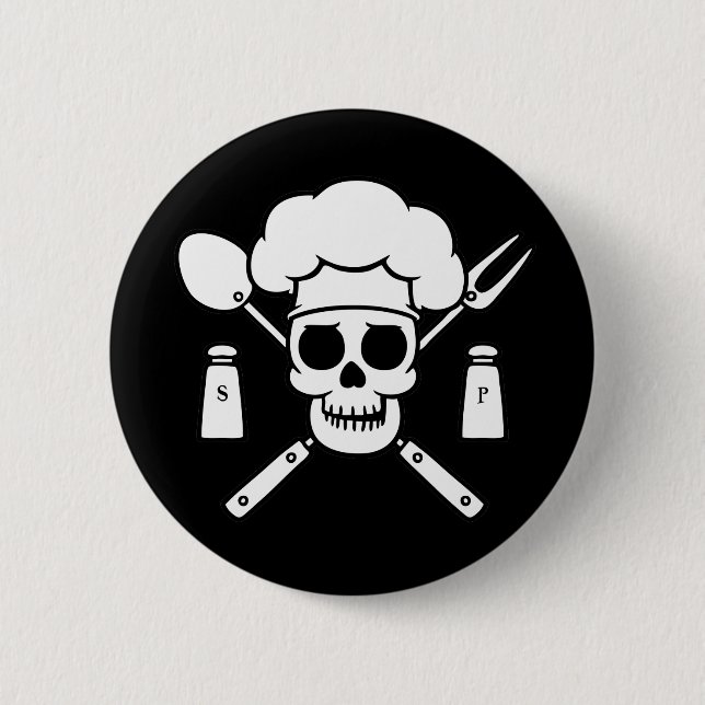 Chef Pirate 6 Cm Round Badge (Front)