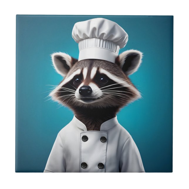 Chef Racoon Ceramic Tile (Front)