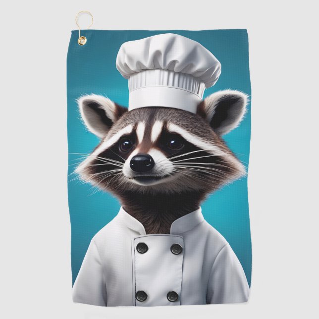 Chef Racoon Golf Towel (Front)