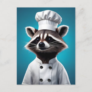 Chef Racoon Holiday Postcard