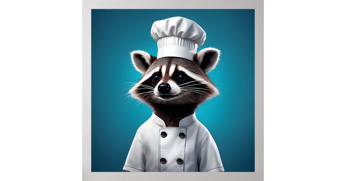 Chef Racoon Poster | Zazzle