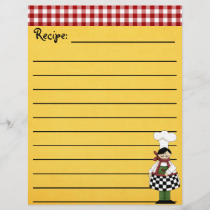 Chef Recipe Stationery